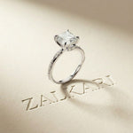 3.00 Ct Asscher Cut Moissanite Vintage Inspired Ring White