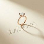 3.10 Ct Cushion Cut Moissanite Timeless Engagement Ring Rose Gold