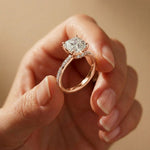 3.10 Ct Cushion Cut Moissanite Timeless Engagement Ring Rose Gold