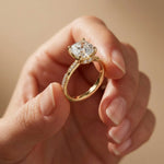 3.10 Ct Cushion Cut Moissanite Timeless Engagement Ring Gold