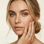 2.95 Ct Emerald Cut Moissanite Art Deco Inspired Ring Rose Gold