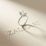 2.95 Ct Emerald Cut Moissanite Art Deco Inspired Ring White