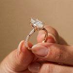 2.55 Ct Marquise Cut Moissanite Graceful Engagement Ring Rose Gold