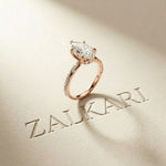 2.55 Ct Marquise Cut Moissanite Graceful Engagement Ring Rose Gold