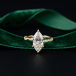2.55 Ct Marquise Cut Moissanite Graceful Engagement Ring Gold