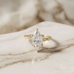 2.55 Ct Marquise Cut Moissanite Graceful Engagement Ring Gold