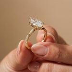 2.55 Ct Marquise Cut Moissanite Graceful Engagement Ring Gold