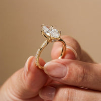 2.55 Ct Marquise Cut Moissanite Graceful Engagement Ring Gold