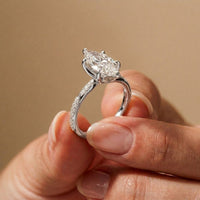 2.55 Ct Marquise Cut Moissanite Graceful Engagement Ring White