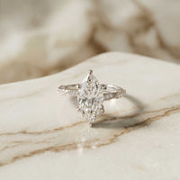 2.55 Ct Marquise Cut Moissanite Graceful Engagement Ring White