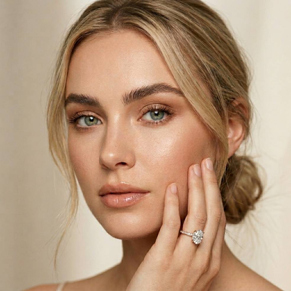 2.75 Ct Oval Cut Moissanite Heirloom Inspired Ring Rose Gold