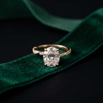 2.75 Ct Oval Cut Moissanite Heirloom Inspired Ring Rose Gold
