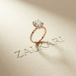 2.75 Ct Oval Cut Moissanite Heirloom Inspired Ring Rose Gold