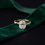 2.75 Ct Oval Cut Moissanite Heirloom Inspired Ring Gold