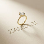2.75 Ct Oval Cut Moissanite Heirloom Inspired Ring Gold