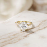 2.75 Ct Oval Cut Moissanite Heirloom Inspired Ring Gold
