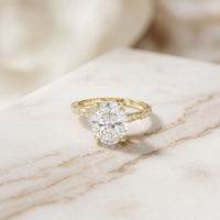2.75 Ct Oval Cut Moissanite Heirloom Inspired Ring Gold
