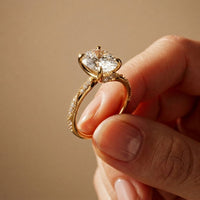 2.75 Ct Oval Cut Moissanite Heirloom Inspired Ring Gold