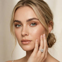 2.75 Ct Oval Cut Moissanite Heirloom Inspired Ring White