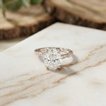 2.75 Ct Oval Cut Moissanite Heirloom Inspired Ring White