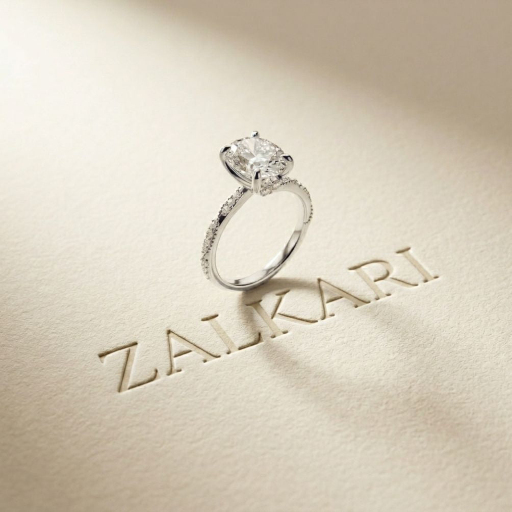 2.75 Ct Oval Cut Moissanite Heirloom Inspired Ring White