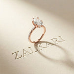 2.70 Ct Pear Cut Moissanite Luxe Pavé Ring Rose Gold