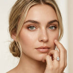 2.70 Ct Pear Cut Moissanite Luxe Pavé Ring Rose Gold