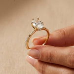 2.70 Ct Pear Cut Moissanite Luxe Pavé Ring Gold