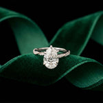 2.70 Ct Pear Cut Moissanite Luxe Pavé Ring White
