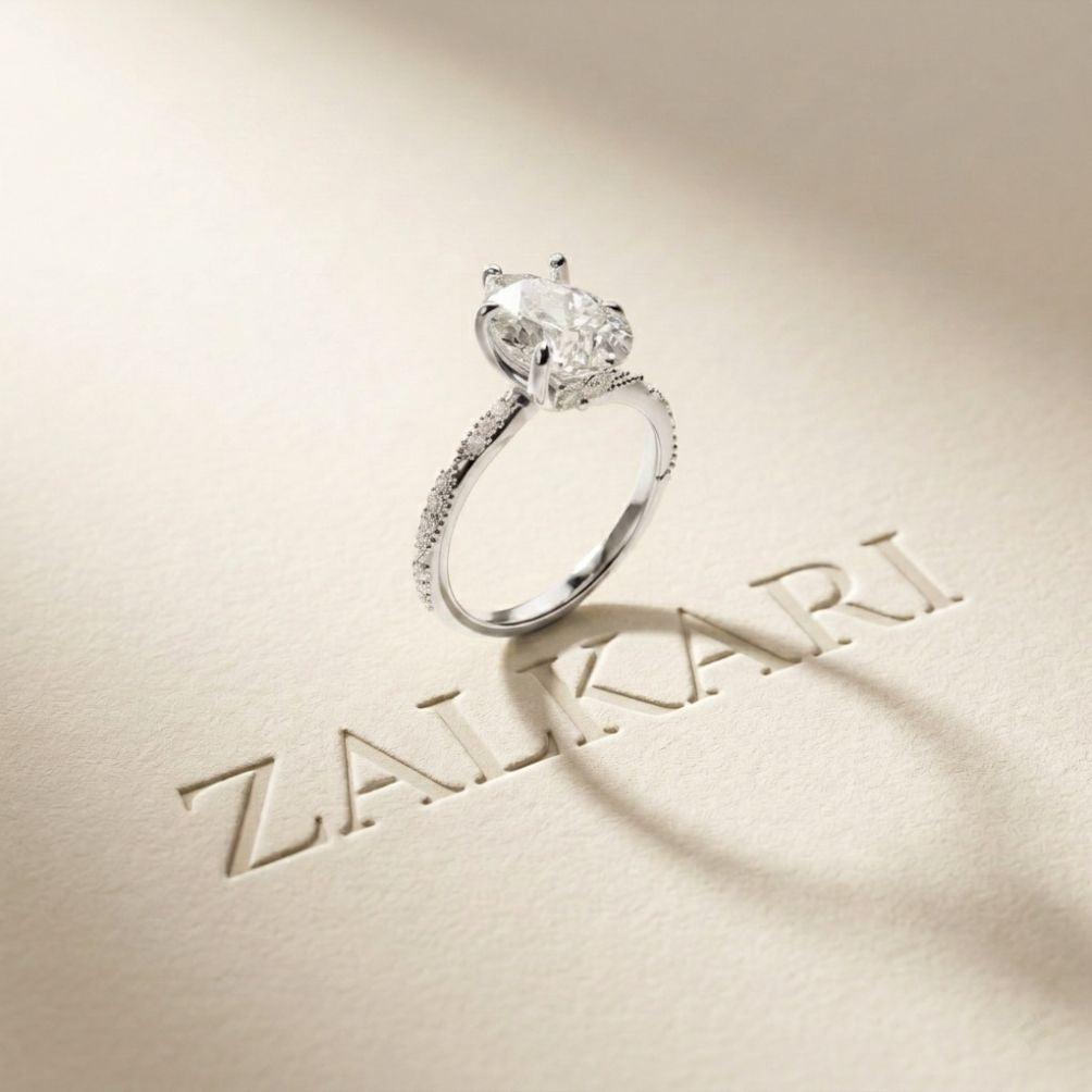 2.70 Ct Pear Cut Moissanite Luxe Pavé Ring White