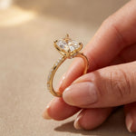 3.35 Ct Radiant Cut Moissanite Vintage Inspired Engagement Ring Gold