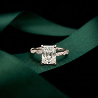 3.35 Ct Radiant Cut Moissanite Vintage Inspired Engagement Ring White