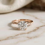 2.85 Ct Round Cut Moissanite Elegant Pavé Ring Rose Gold