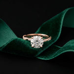 2.85 Ct Round Cut Moissanite Elegant Pavé Ring Rose Gold