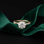 2.85 Ct Round Cut Moissanite Elegant Pavé Ring Gold