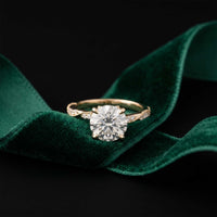 2.85 Ct Round Cut Moissanite Elegant Pavé Ring Gold