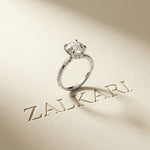 2.85 Ct Round Cut Moissanite Elegant Pavé Ring White
