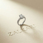 2.30 Ct Emerald Cut Moissanite Ornate Gallery Ring White