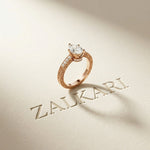 1.40 Ct Pear Cut Moissanite Engraved Vintage Ring Rose Gold