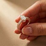 1.40 Ct Pear Cut Moissanite Engraved Vintage Ring Rose Gold