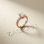 2.20 Ct Radiant Cut Moissanite Regal Vintage Ring Rose Gold