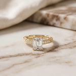 2.20 Ct Radiant Cut Moissanite Regal Vintage Ring Gold