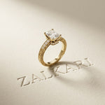2.20 Ct Radiant Cut Moissanite Regal Vintage Ring Gold