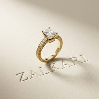 2.20 Ct Radiant Cut Moissanite Regal Vintage Ring Gold