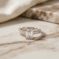 2.20 Ct Radiant Cut Moissanite Regal Vintage Ring White