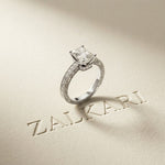 2.20 Ct Radiant Cut Moissanite Regal Vintage Ring White