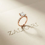 2.45 Ct Emerald Cut Moissanite Vintage Accent Ring Rose Gold