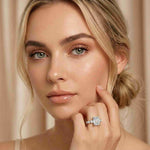 2.45 Ct Emerald Cut Moissanite Vintage Accent Ring White