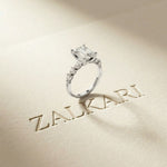 2.45 Ct Emerald Cut Moissanite Vintage Accent Ring White