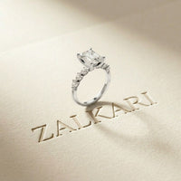 2.45 Ct Emerald Cut Moissanite Vintage Accent Ring White